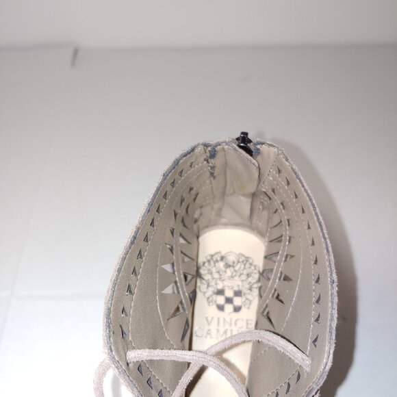 Vince Camuto TARITA Leather Cutout Lace-Up Sandals Size 9 Tan - Picture 3 of 11
